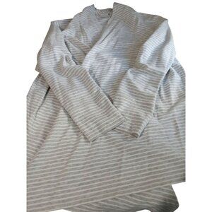 Chicos Womens  Size 3 Modal Cotton Blend Striped Gray Long Sleeve jacket Top